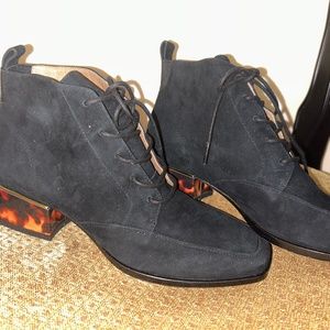 BRAND NEW ALL REAL SUEDE booties with lace!